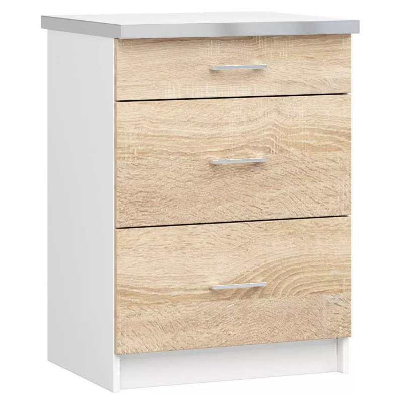 Køkkenskab Lima S60 60x44,5x82 cm Hvid Sonoma Eg med Bordplade