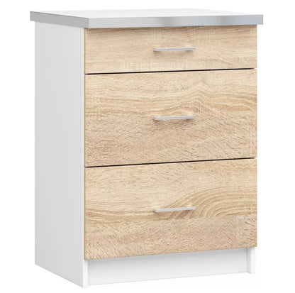 Køkkenskab Lima S60 60x44,5x82 cm Hvid Sonoma Eg med Bordplade