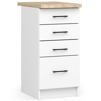 Køkkenskab Oliwia 40x46 cm Hvid Mat med 4 Skuffer