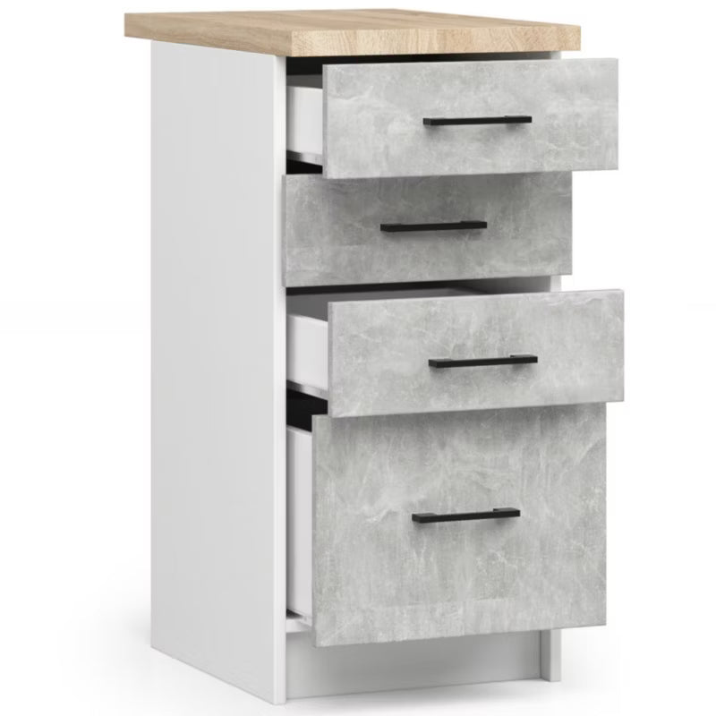 Køkkenskab Oliwia 40x46x85 cm Hvid Beton