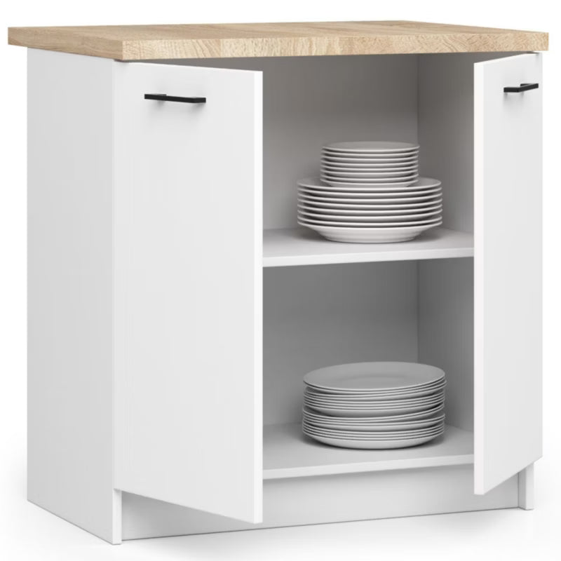 Køkkenskab Oliwia 80x46x85 cm Hvid med Bordplade