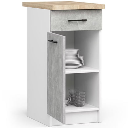 Køkkenskab Oliwia S40 40x46x85 cm Beton Hvid