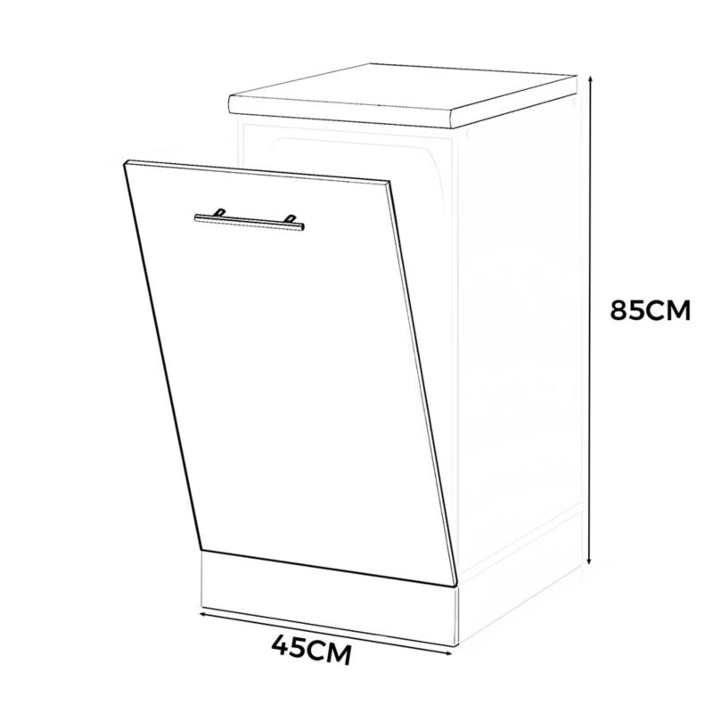 Køkkenskab til Opvaskemaskine 45x52x85 cm Hvid Mat