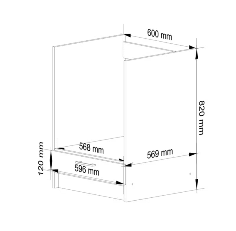 Køkkenskab til Ovn 60x55x82 cm Hvid Mat