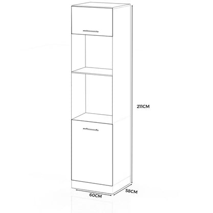 Køkkenskab til Ovn S60M sPremium 60x58x211 cm Hvid Mat