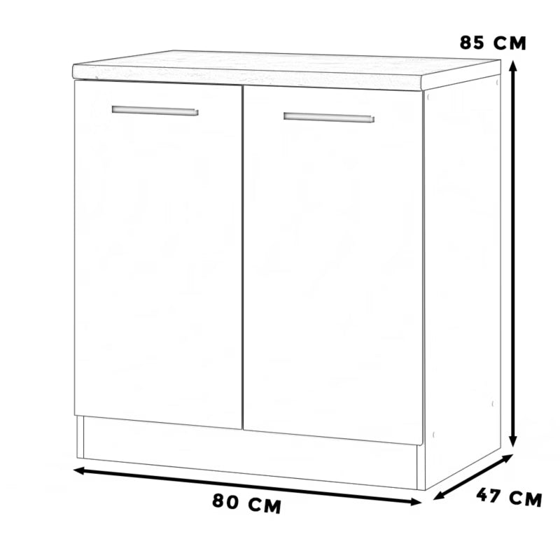 Køkkenskab Underskab Blanka 80x47x85 cm