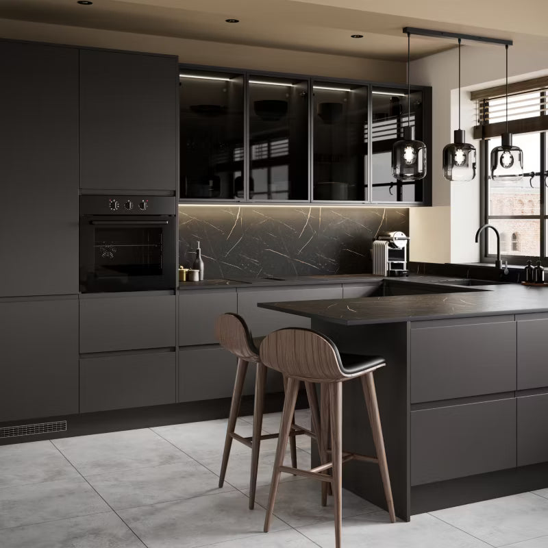 Køkkensokkel Garcinia 15x240 cm Kulsort Mat