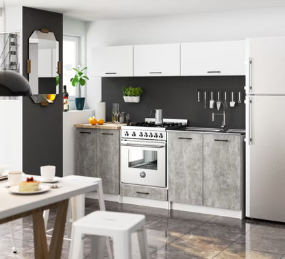 Køkkenskab 80 cm Hvid og Beton