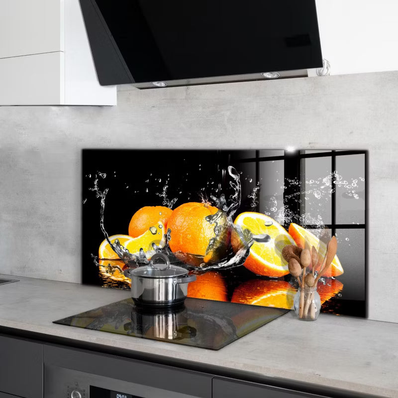 Køkkenstænkpanel 100x50 cm Orange Glas