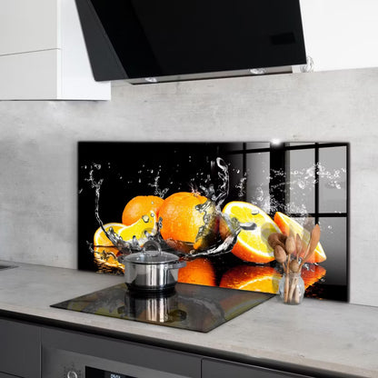 Køkkenstænkpanel 100x50 cm Orange Glas