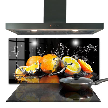 Køkkenstænkpanel 100x50 cm Orange Glas