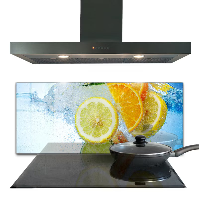 Køkkenstænkpanel 125x50 cm Citrus Hærdet Glas