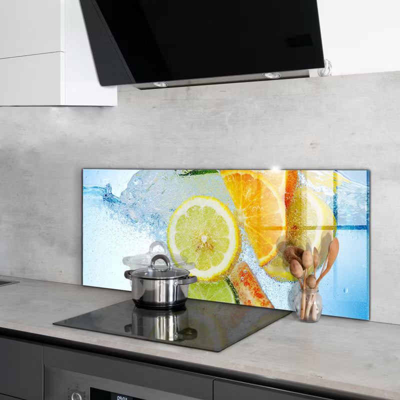 Køkkenstænkpanel 125x50 cm Citrus Hærdet Glas