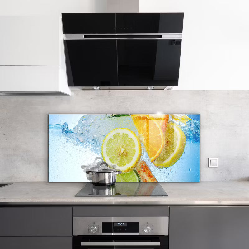 Køkkenstænkpanel 125x50 cm Citrus Hærdet Glas