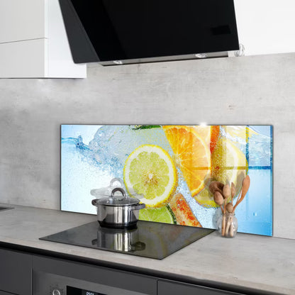 Køkkenstænkpanel 125x50 cm Citrus Hærdet Glas