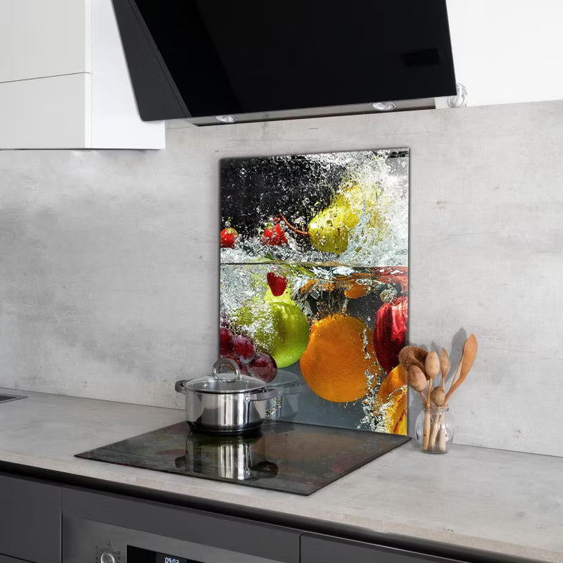 Køkkenstænkpanel 60x80 cm Flerfarvet Glas
