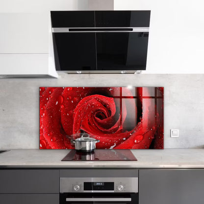Køkkenstænkplade 100x50 cm Dækglas Blomstermotiv Glas