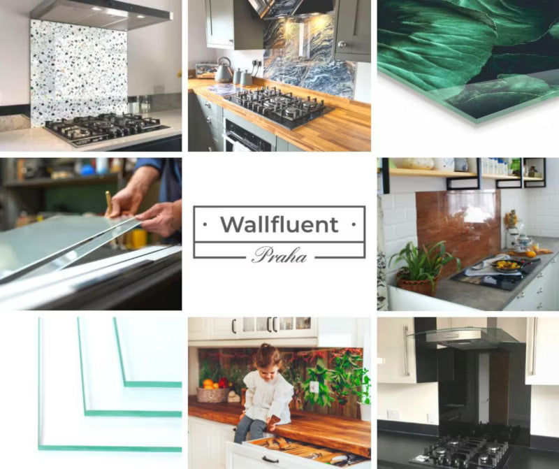 Køkkenstænkplade 100x50 cm Flerfarvet Hærdet Glas