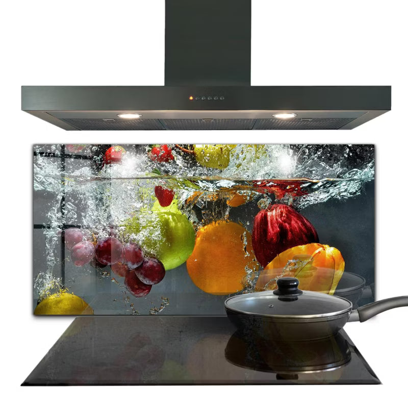 Køkkenstænkplade 100x50 cm Glas Flerfarvet