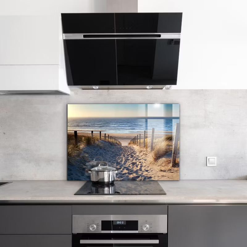 Køkkenstænkplade 100x70 cm Glas Klitmotiv