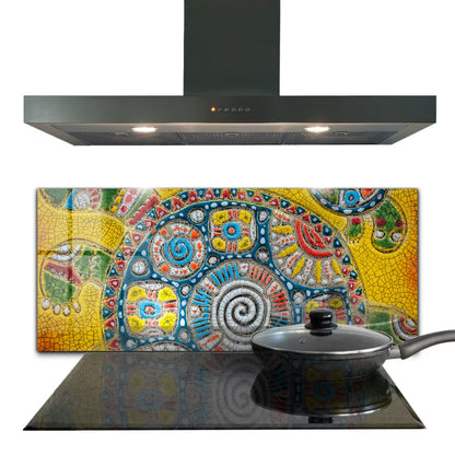 Køkkenstænkplade 125x50 cm Glas Skildpadde Mosaik