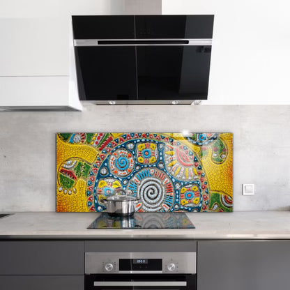 Køkkenstænkplade 125x50 cm Glas Skildpadde Mosaik
