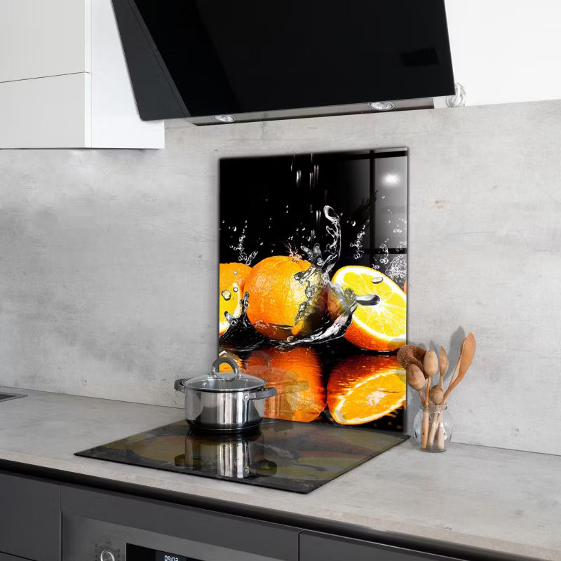 Køkkenstænkplade 60x80 cm Hærdet Glas Orange