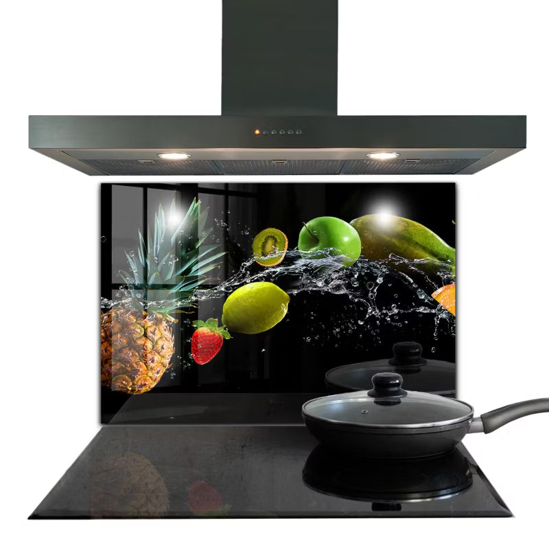 Køkkenstænkplade 80x60 cm Hærdet Glas Frugtmotiv