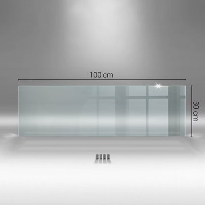 Køkkenstænkplade Glas 100x30 cm Transparent