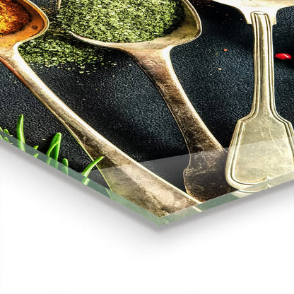 Køkkenstænkplade i Glas 100x50 cm Krydderier Brun