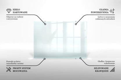 Køkkenstænkplade Glas 100x70 cm Transparent med Punktbeslag