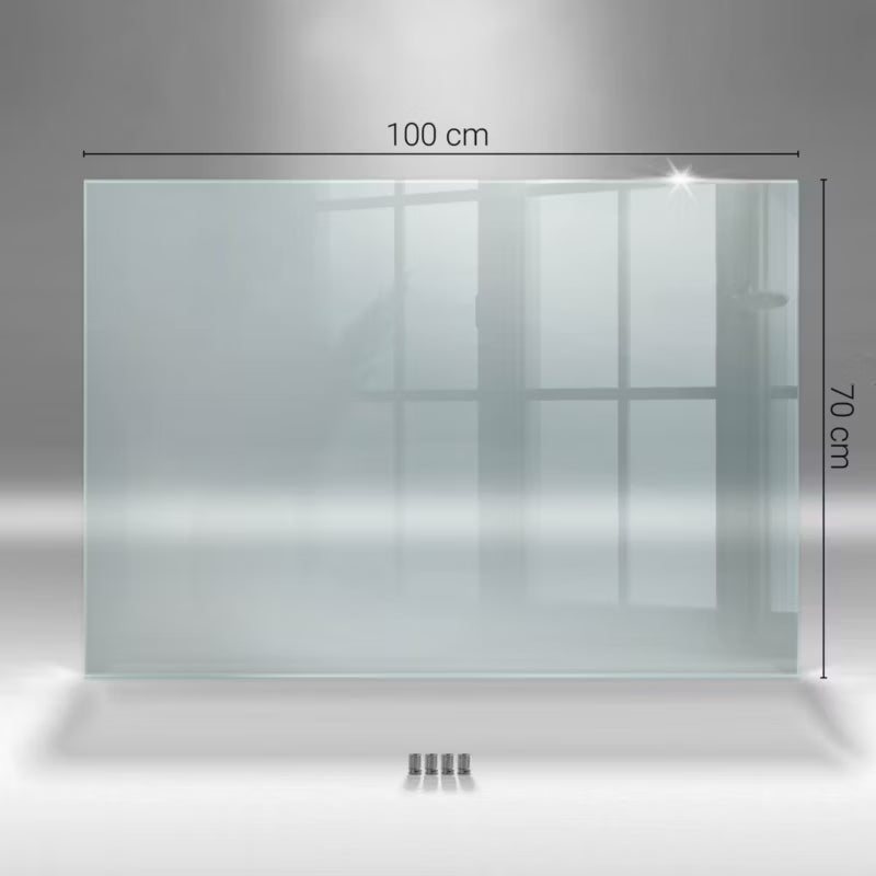 Køkkenstænkplade Glas 100x70 cm Transparent med Punktbeslag