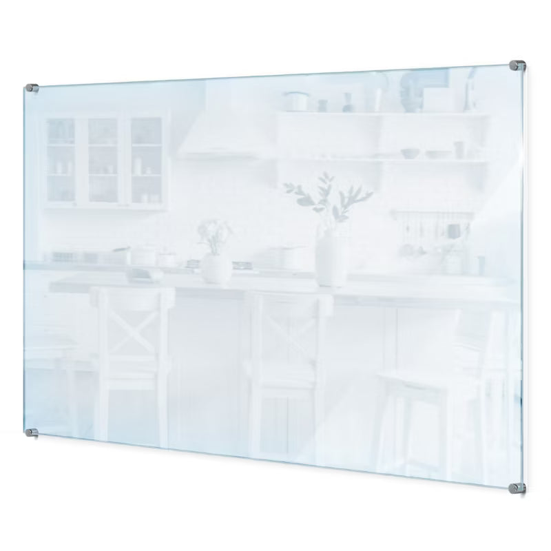 Køkkenstænkplade Glas 100x70 cm Transparent med Punktbeslag