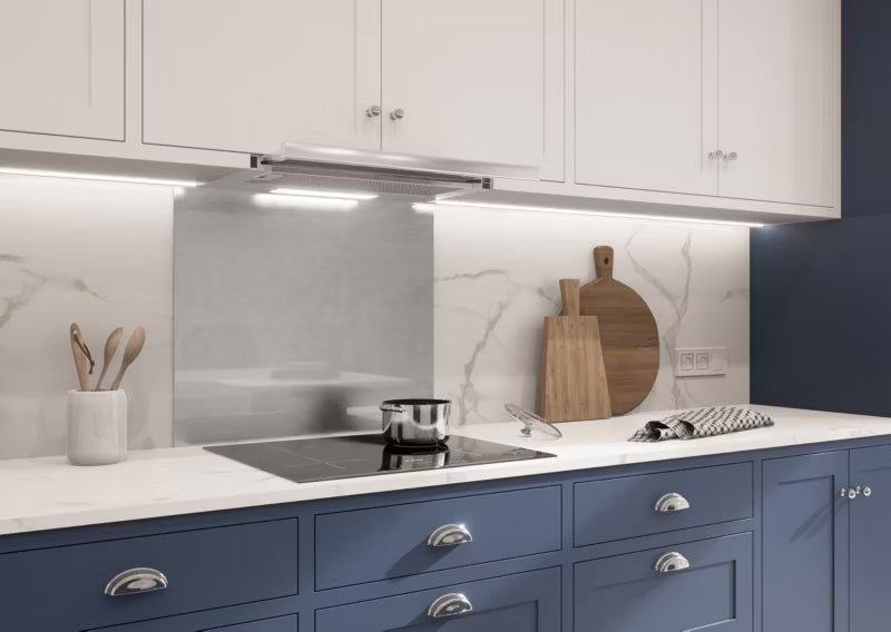 Køkkenstænkplade Glas 70x60 cm Inox