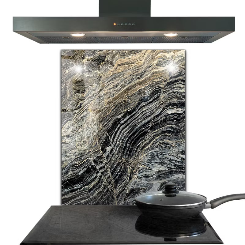 Køkkenstænkplade Glas Marmor Granit 60x80 cm