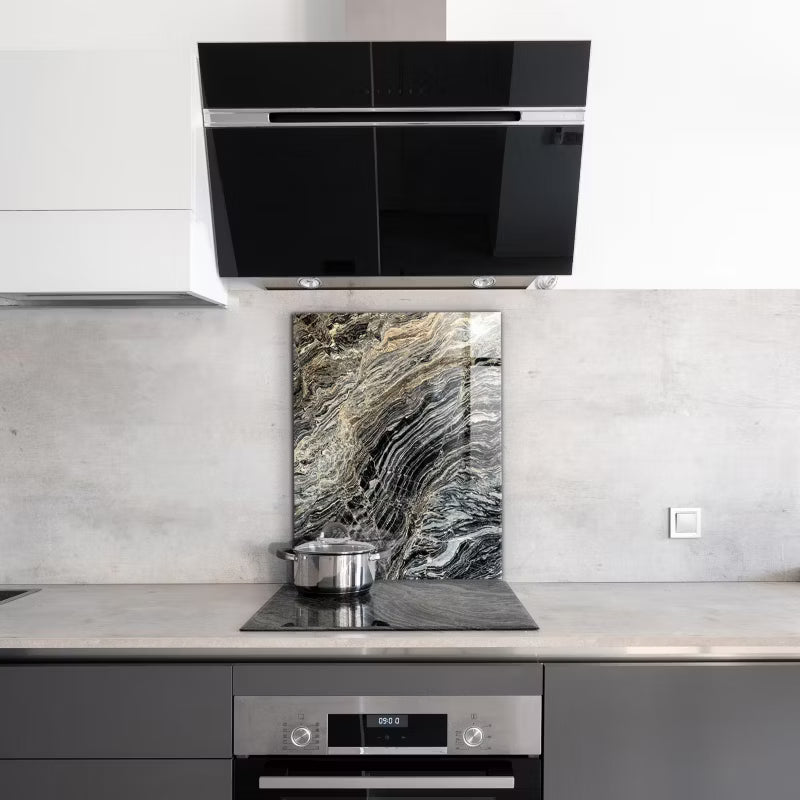 Køkkenstænkplade Glas Marmor Granit 60x80 cm