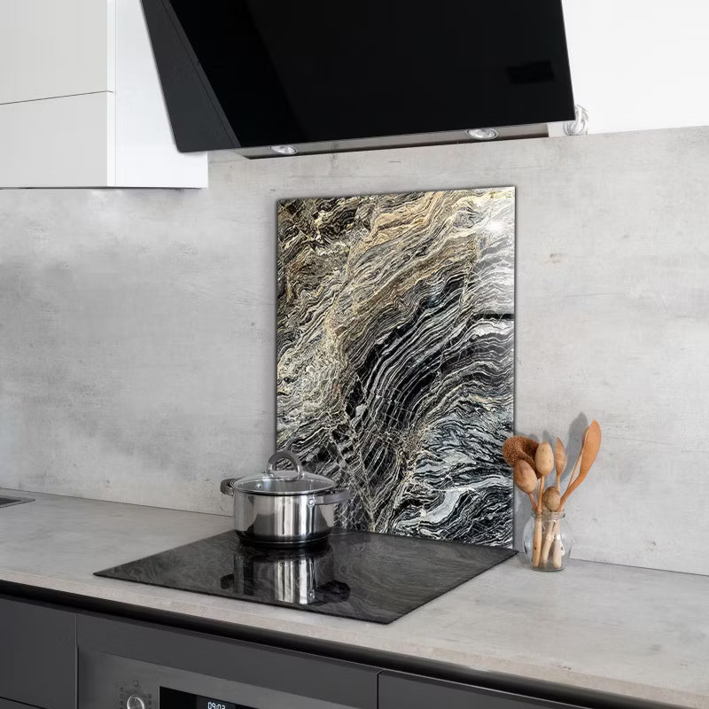 Køkkenstænkplade Glas Marmor Granit 60x80 cm