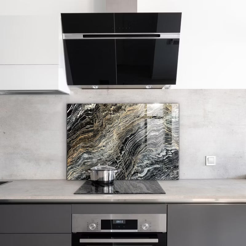 Køkkenstænkplade Marmor Granit 100x70 cm Hærdet Glas