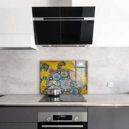 Køkkenstænkplade Skildpadde Mosaik 80x60 cm Glas