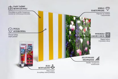 Køkkenstænkplade Sommerblomster 60x80 cm Hærdet Glas