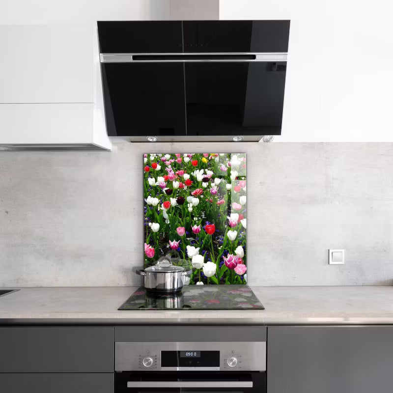 Køkkenstænkplade Sommerblomster 60x80 cm Hærdet Glas