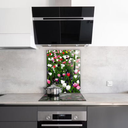 Køkkenstænkplade Sommerblomster 60x80 cm Hærdet Glas