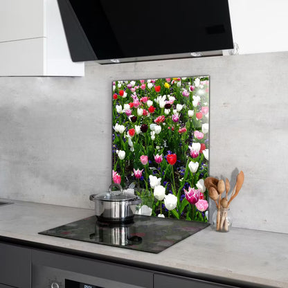 Køkkenstænkplade Sommerblomster 60x80 cm Hærdet Glas