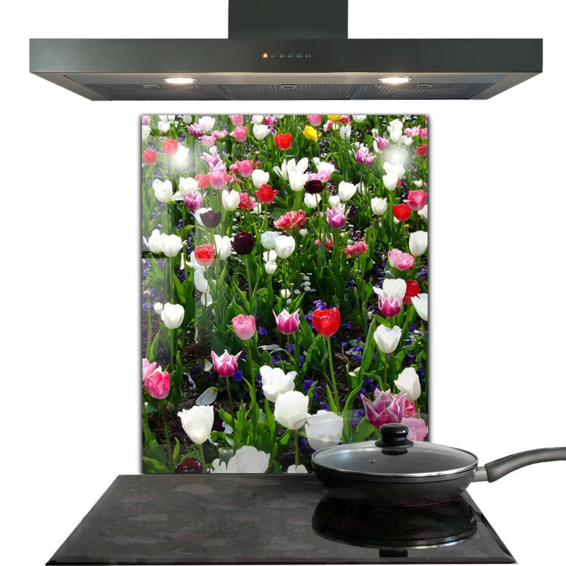 Køkkenstænkplade Sommerblomster 60x80 cm Hærdet Glas