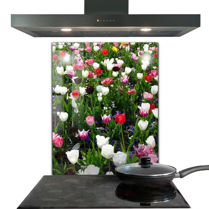 Køkkenstænkplade Sommerblomster 60x80 cm Hærdet Glas