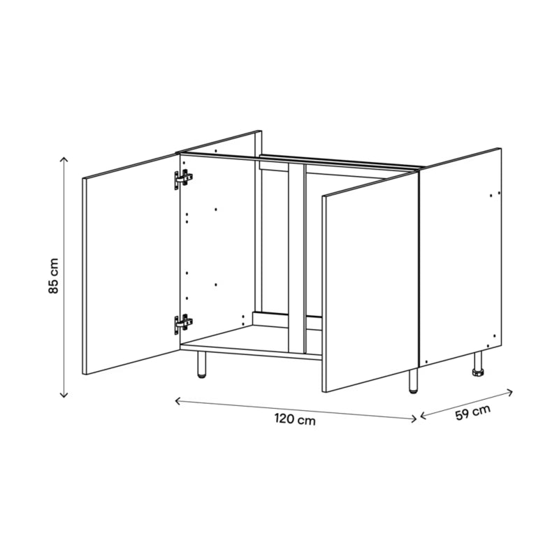 Køkkenunderskab 120 cm Hvid