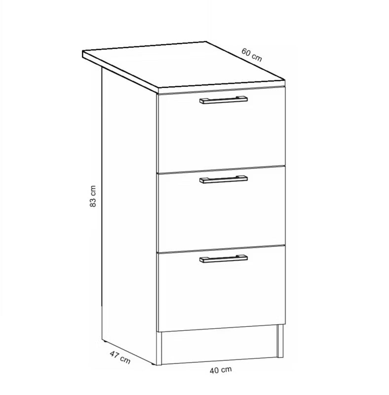 Køkkenunderskab 40 cm Gylden Craft Eg med Bordplade