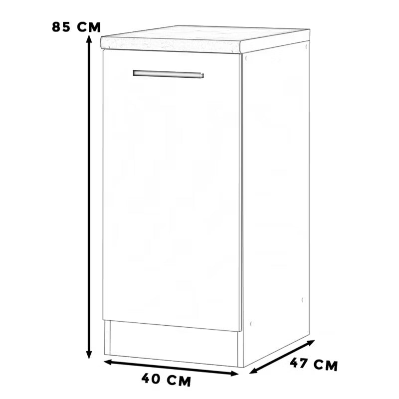 Køkkenunderskab 40x47x85 cm