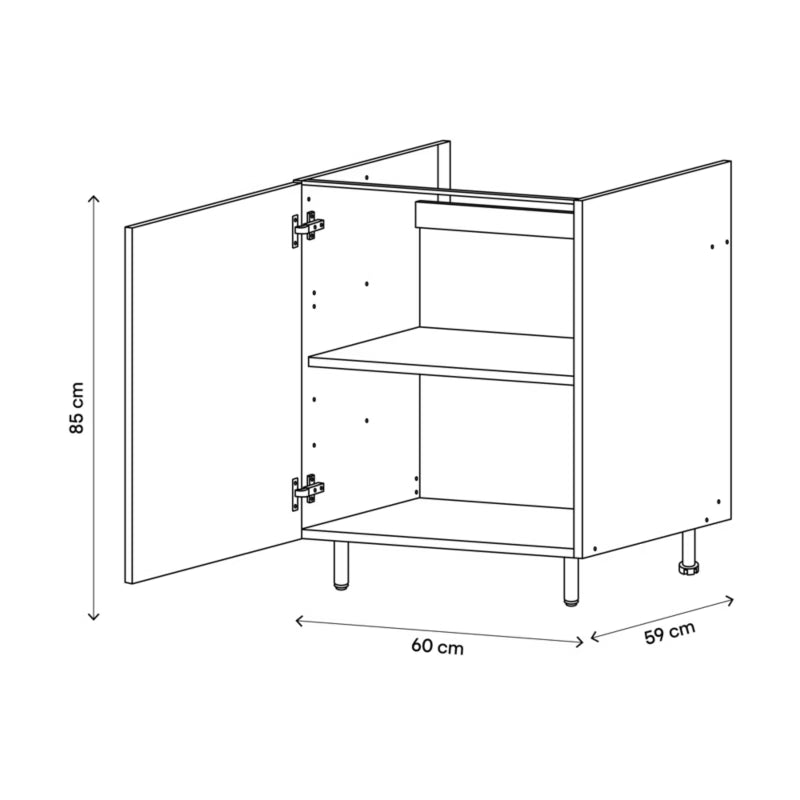 Køkkenunderskab 60 cm Hvid