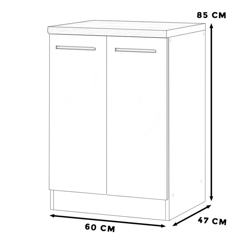 Køkkenunderskab 60x47x85 cm